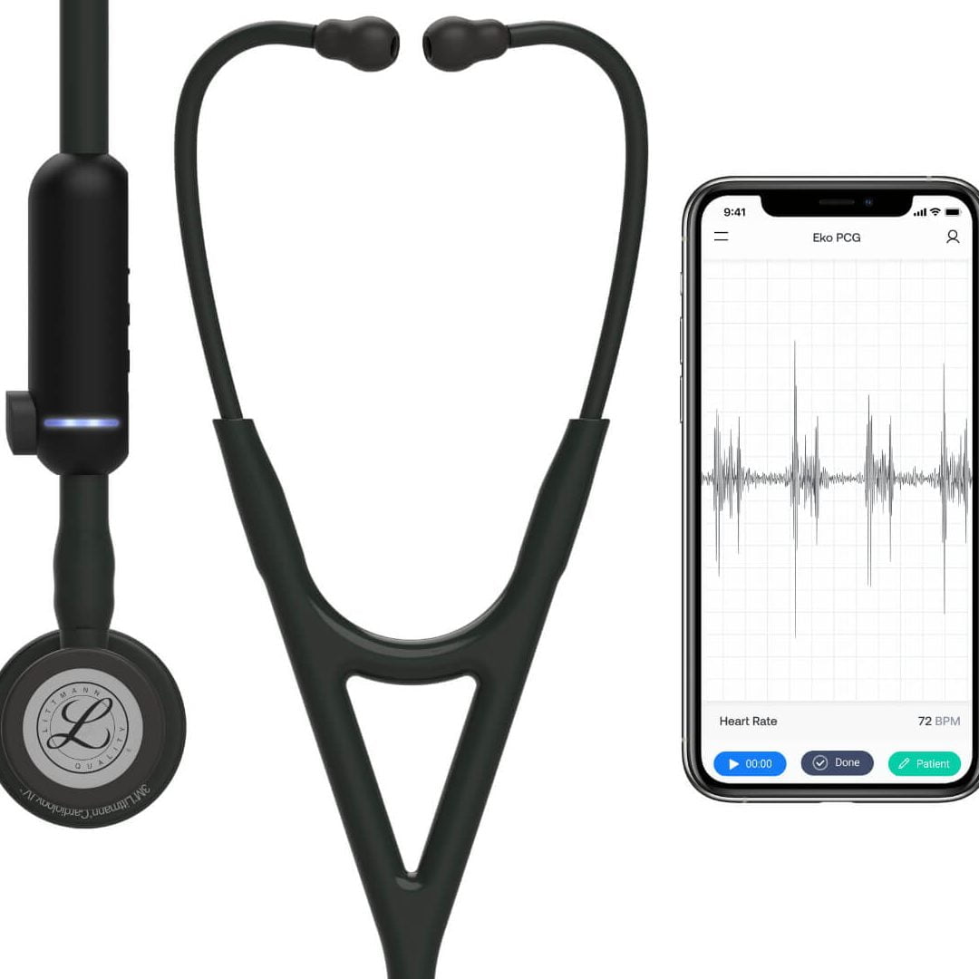 Digital stethoscope: Medical equipment used to convert acoustic sounds to electronic signals.