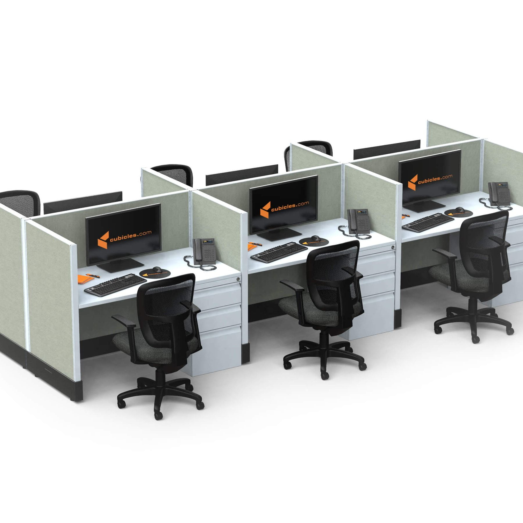 Hot desking: Office organization system without assigned workstations. Employees or freelancers work at free spaces on large, communal desks.