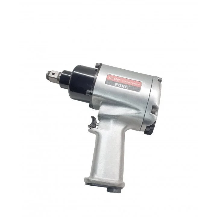 Impact wrench: Power tool for securing nuts and bolts. Stored-up energy is released all at once to tighten or loosen the fastener with low user effort.