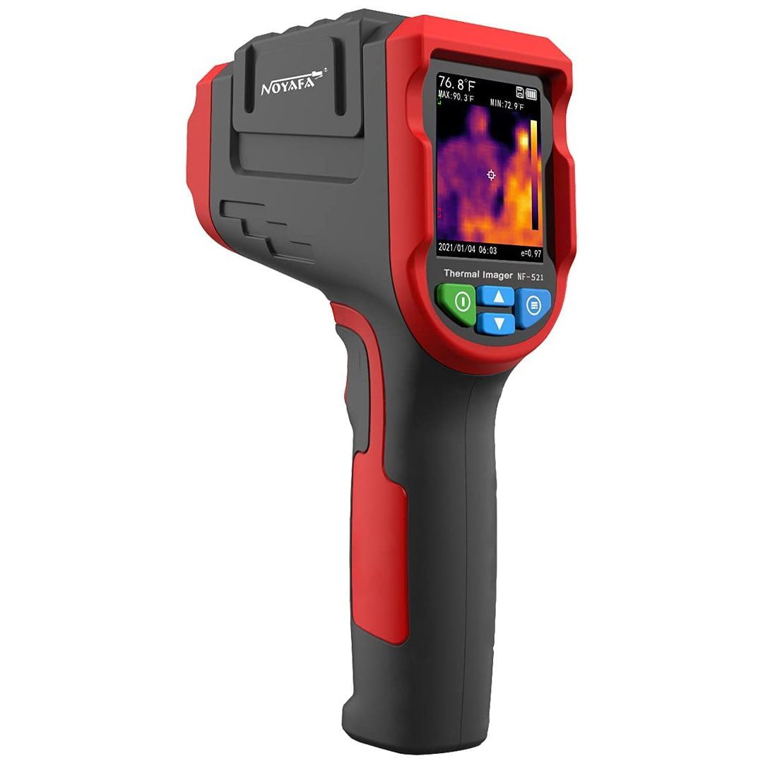 Thermal camera: Sensor that utilizes infrared radiation rather than visible light to form an image. Hotter areas will show up as white or red.